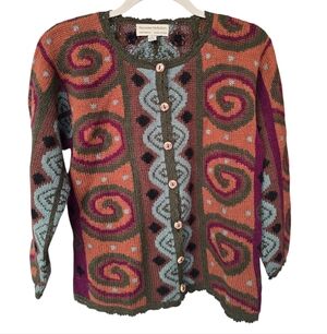 Peruvian Perfection Pure 100% Alpaca Wool Sweater Made In Peru Small Cardigan